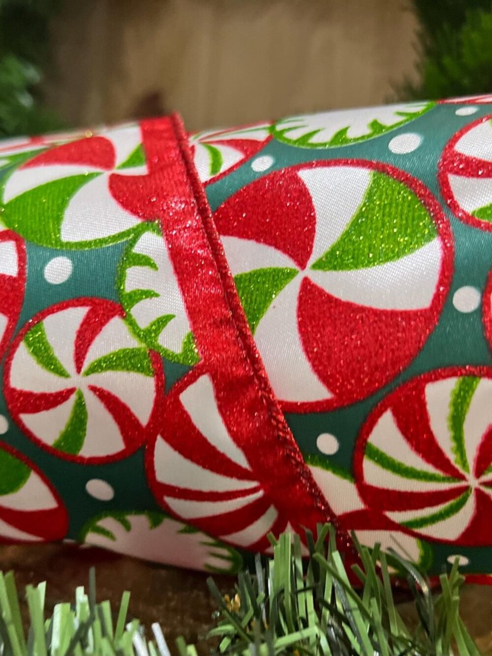 Candy Christmas Ribbon - 4" Christmas DIY Tree Trimming Decoration